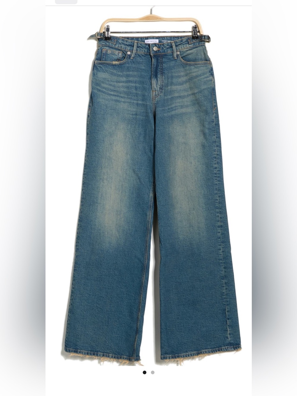 Good American Faded Blue Wide-Leg Jeans